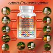 Glucosamine Chondroitin MSM with Collagen, Boswellia, Turmeric, Hyaluronic Acid – Joint Support Supplement | 90 Capsules